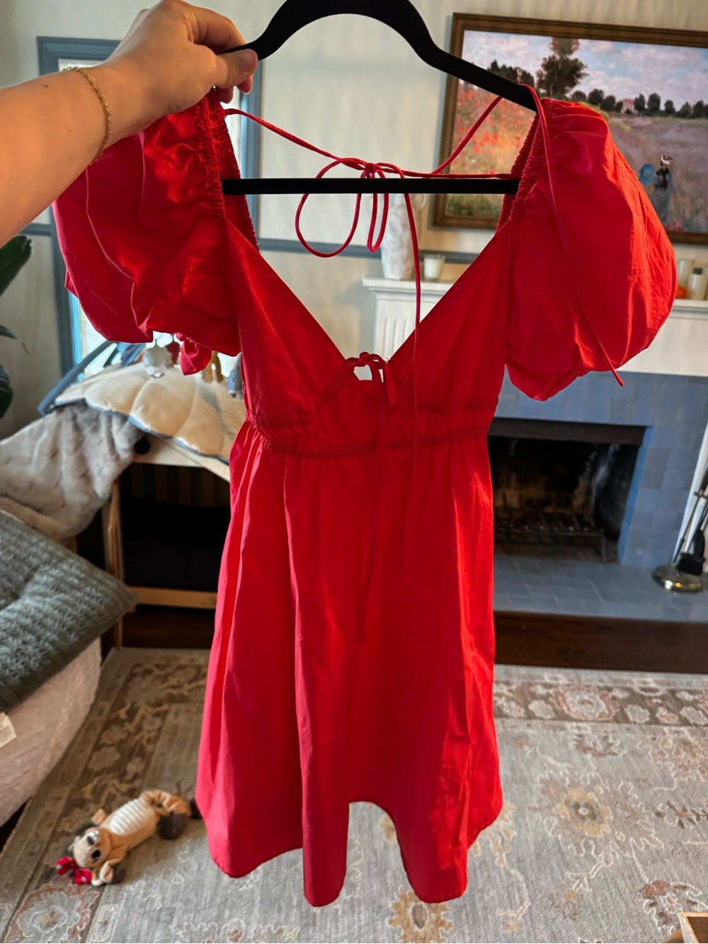 VRG GRL "Party Nights" Frill Detail Linen Look Mini Dress - AU size 8 (US 4)